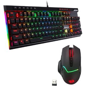 Redragon K580 Vata RGB LED لوحة مفاتيح الألعاب الميكانيكية الخلفية و M690 Pro Wireless Gaming Mouse Bundle in Kuwait