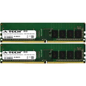 مجموعة A-Tech 64GB (4 × 16 جيجا بايت) لمحطة عمل Dell Precision 3420 T3420 3430 T3430 3620 T3620 3630 T3630 Tower Desktop Computer Campy Membeles in Kuwait
