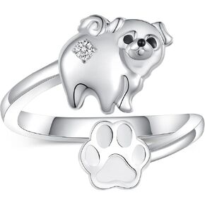 Feijiesi Yorkie Ring 925 Sterling Silver Yorkie Dog Open Ring Yorkie Jewelry Gifts for Women Girls Yorkie Lovers in Saudi Arabia