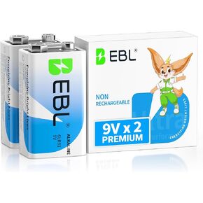 EBL 9V Batteries 8 Pack, Alkaline Power 9 Volt Battery with 7-Year Shelf Life Long-Lasting Batteries for Smoke Detector, Electronics Device in Saudi Arabia