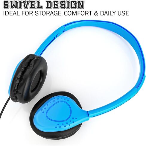 Maeline Bulk Headphones with Microphone, 10 Pack Multicolor Wired On-Ear Headsets – 3.5mm Jack, Leatherette Cushions, Adjustable Headband – for Classrooms, Libraries, Remote Learning, Office in Kuwait