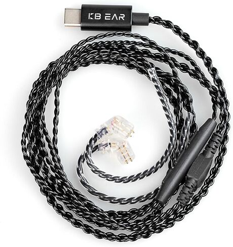 Kinboofi ZS10 Pro USB C in Ear Monitor IEM Earphone Cable,KBEAR Type-c IEM Cable,4N high-Purity ofc Silver-Plated Upgrade Earphones Wire for ZSN PRO X/AS24/EDX PRO/Csator (USB C-2PIN, Dark, with Mic) in Saudi Arabia