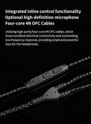 Kinboofi ZS10 Pro USB C in Ear Monitor IEM Earphone Cable,KBEAR Type-c IEM Cable,4N high-Purity ofc Silver-Plated Upgrade Earphones Wire for ZSN PRO X/AS24/EDX PRO/Csator (USB C-2PIN, Dark, with Mic) in Saudi Arabia