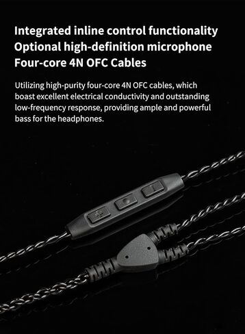 Kinboofi ZS10 Pro USB C in Ear Monitor IEM Earphone Cable,KBEAR Type-c IEM Cable,4N high-Purity ofc Silver-Plated Upgrade Earphones Wire for ZSN PRO X/AS24/EDX PRO/Csator (USB C-2PIN, Dark, with Mic) in Saudi Arabia