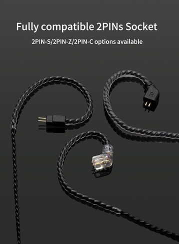 Kinboofi ZS10 Pro USB C in Ear Monitor IEM Earphone Cable,KBEAR Type-c IEM Cable,4N high-Purity ofc Silver-Plated Upgrade Earphones Wire for ZSN PRO X/AS24/EDX PRO/Csator (USB C-2PIN, Dark, with Mic) in Saudi Arabia