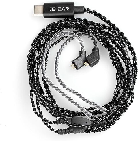 Kinboofi ZS10 Pro USB C in Ear Monitor IEM Earphone Cable,KBEAR Type-c IEM Cable,4N high-Purity ofc Silver-Plated Upgrade Earphones Wire for ZSN PRO X/AS24/EDX PRO/Csator (USB C-2PIN, Dark, with Mic) in Saudi Arabia