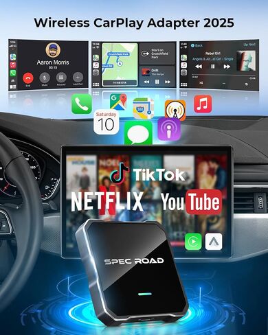 المحول اللاسلكي التلقائي للسيارة ، ودعم بطاقة Netflix/YouTube/TF ، لا تأخر ، قابس وتشغيل in Saudi Arabia