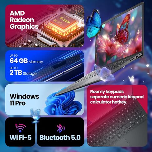 Dell 3535 Inspiron 15 Touchscreen Business & Student Labstop Computer ، 15.6 "عرض FHD ، AMD Ryzen 7 7730U 8-Core (Beats I7-1355U) ، 32GB RAM in Saudi Arabia