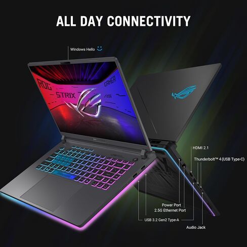ASUS ROG Strix G16 (2025) Gaming Laptop, 16" FHD+ 16:10 165Hz/3ms Display, NVIDIA® GeForce RTX™ 5050 Laptop GPU, Intel® Core™ i7 Processor 14650HX, 16GB DDR5, 1TB PCIe Gen 4 SSD, Wi-Fi 7, Win 11 Home in Saudi Arabia