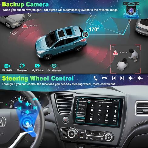 [4G+64G] Android 13 Car Radio Honda Civic 2013-2017 (إصدار أمريكي فقط) ، يدعم شاشة اللمس 9 " in Kuwait