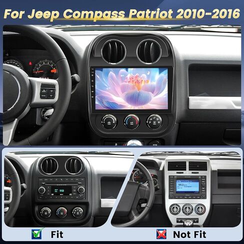 EKAT [2G +64G] شاشة 10 بوصة لـ Jeep Compass Patriot Radio 2010-2016 ، Sterroid Compass Car Stereo مع Carplay/Android Auto/1080p/Bluetooth/WiFi +AHD Camera in Kuwait