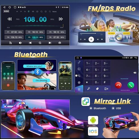 EKAT [2G +64G] شاشة 10 بوصة لـ Jeep Compass Patriot Radio 2010-2016 ، Sterroid Compass Car Stereo مع Carplay/Android Auto/1080p/Bluetooth/WiFi +AHD Camera in Kuwait