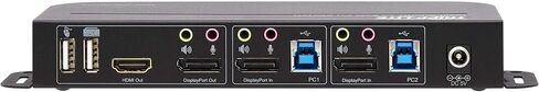 Tripp Lite 2 Port Displayport USB KVM Switch ، منفذ DP DP USB KVM Switch ، 4K 60 Hz ، HDR ، HDCP 2.2 ، DP 1.4 ، USB 3.0 Cables ، Black (B005-DPUA2-K) in Saudi Arabia