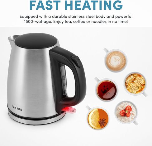 اروما هاوسوير غلاية كهربائية من الستانلس ستيل بسعة 1.0 لتر/ 4 اكواب من هاوس ويرز (AWK-267SB) in Kuwait