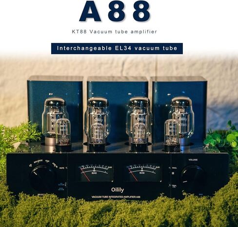 A88 kt88 x4 ac4 amplifier ، 45W+45W Class AB ، أنبوب الفراغ المدمج مضخمًا ثلاثيًا ووضعًا خطيًا للغاية ، صوت عالي الدقة لـ Audiophiles (أسود) in Saudi Arabia