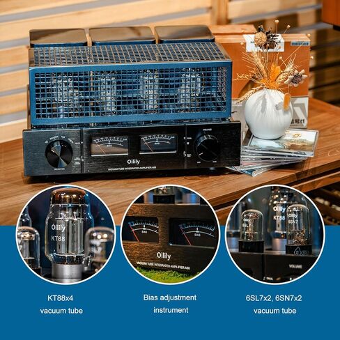 A88 kt88 x4 ac4 amplifier ، 45W+45W Class AB ، أنبوب الفراغ المدمج مضخمًا ثلاثيًا ووضعًا خطيًا للغاية ، صوت عالي الدقة لـ Audiophiles (أسود) in Saudi Arabia
