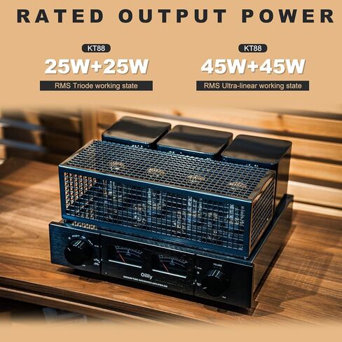 A88 kt88 x4 ac4 amplifier ، 45W+45W Class AB ، أنبوب الفراغ المدمج مضخمًا ثلاثيًا ووضعًا خطيًا للغاية ، صوت عالي الدقة لـ Audiophiles (أسود) in Saudi Arabia