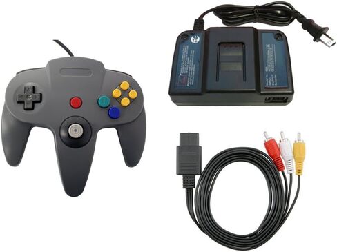 حزمة قطع غيار N64 - وحدة تحكم ، محول الطاقة ، وكابل AV - بواسطة أجهزة المريخ in Saudi Arabia