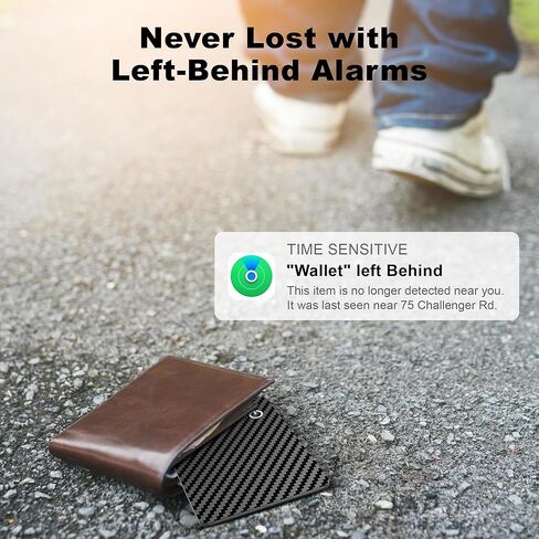 بطاقة تعقب المحفظة (iOS فقط) ، تتبع محفظة بطاقة ذكية قابلة لإعادة الشحن لـ Apple Find ، Thin Bluetooth Tracking Card Tracker ، Finder Key for Keys ، حقائب ، جواز سفر ، ألياف الكربون أسود in Kuwait
