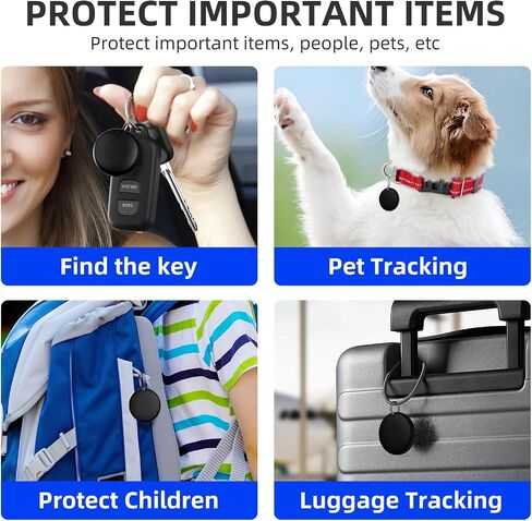 Air Tracker Tags 4 Pack, Seamlessly Works with Apple Find My (iOS Only),Multi-Use Item Finder for Keys/Wallets/Luggage/Backpacks/Suitcases–Organize & Secure Your Essentials (Not for Android) in Saudi Arabia