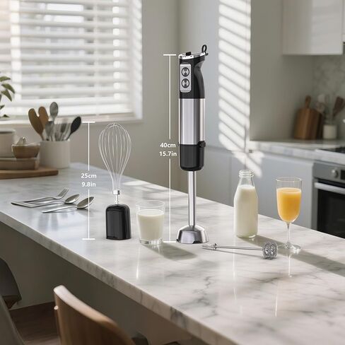 غمر الخلاط المحمول باليد للمطبخ ، 3 في 1 خلاط يدوي كهربائي محمول ، خلاط مستحلب يدوي عصا مع خفقت وحليب لخطأ الأطفال ، عصير ، هريس ، حساء ، صلصات in Kuwait