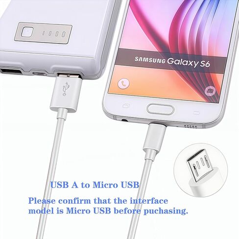 USB A إلى Micro USB Cable 10ft USB كتلة شحن 5V 2A محول الطاقة متوافق مع Tab Samsung Galaxy Tab A ، E ، S ، S2 ، 3 ، 4 ، 7.0 "8.4" 8.4 "9.6" 9.7 "10.1" in Kuwait
