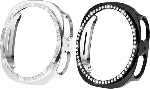 2 عبوات لـ Galaxy Watch 8 Case 44mm ، علبة حماية إطار بلينغ متوافقة مع Samsung Galaxy Watch 8 (حزمة ، الذهب الوردي/ملون) in Kuwait