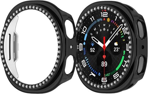 2 عبوات لـ Galaxy Watch 8 Case 44mm ، علبة حماية إطار بلينغ متوافقة مع Samsung Galaxy Watch 8 (حزمة ، الذهب الوردي/ملون) in Kuwait