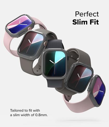 Ringke Slim [Anti-Yellowing Material / 2 Pack] Compatible with Apple Watch Series 10 Case (46mm) Sturdy Solid Transparent Cover + Extra Color for Women, Men - Clear + Matte Black in Saudi Arabia