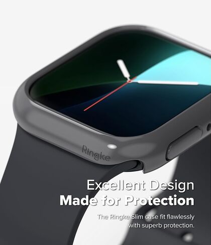 Ringke Slim [Anti-Yellowing Material / 2 Pack] Compatible with Apple Watch Series 10 Case (46mm) Sturdy Solid Transparent Cover + Extra Color for Women, Men - Clear + Matte Black in Saudi Arabia