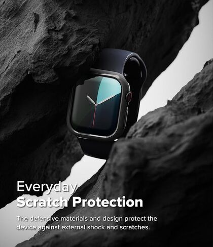 Ringke Slim [Anti-Yellowing Material / 2 Pack] Compatible with Apple Watch Series 10 Case (46mm) Sturdy Solid Transparent Cover + Extra Color for Women, Men - Clear + Matte Black in Saudi Arabia