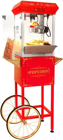 آلة الفشار كريم الأساس 639140OGQ من Great Northern Popcorn مع عربة، 8 أونصة، أسود in Kuwait
