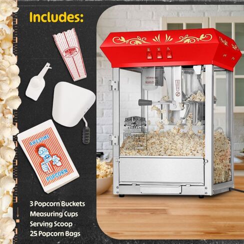 آلة الفشار كريم الأساس 639140OGQ من Great Northern Popcorn مع عربة، 8 أونصة، أسود in Kuwait