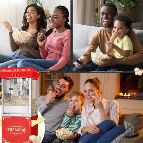 آلة الفشار كريم الأساس 639140OGQ من Great Northern Popcorn مع عربة، 8 أونصة، أسود in Kuwait