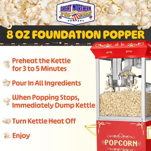 آلة الفشار كريم الأساس 639140OGQ من Great Northern Popcorn مع عربة، 8 أونصة، أسود in Kuwait