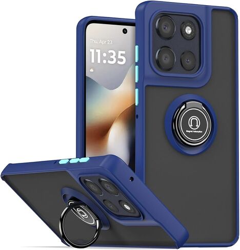 علبة Quietip متوافقة مع Motorola Moto G56 5g مع واقي الشاشة ، TPU + Hard PC Ring Ring Care Cover ، Black in Saudi Arabia