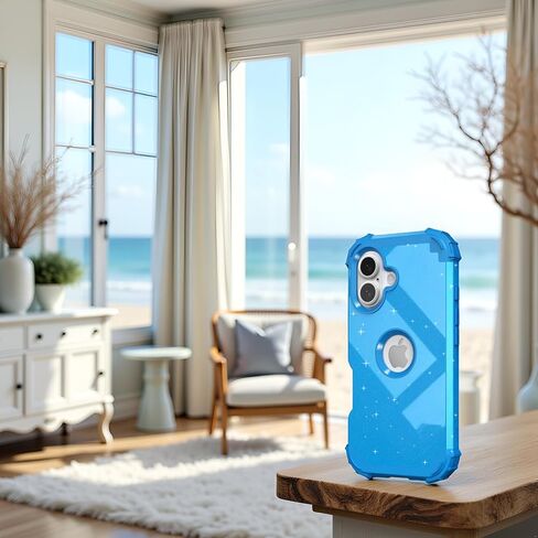 idweel for iPhone 16 case مع حامي الشاشة للرجال ، 3 في 1 في 1 صدمة رفيعة النحافة ، غلاف هجين من أجهزة الكمبيوتر الشخصية الصلبة الناعمة الصدمات الكامل للجسم المضاد للبناء ، Glitter Gray in Kuwait