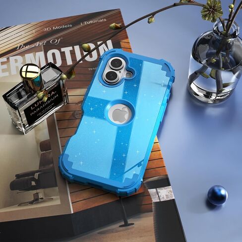 idweel for iPhone 16 case مع حامي الشاشة للرجال ، 3 في 1 في 1 صدمة رفيعة النحافة ، غلاف هجين من أجهزة الكمبيوتر الشخصية الصلبة الناعمة الصدمات الكامل للجسم المضاد للبناء ، Glitter Gray in Kuwait