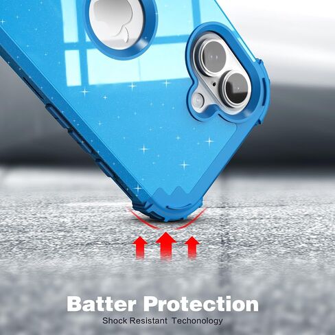 idweel for iPhone 16 case مع حامي الشاشة للرجال ، 3 في 1 في 1 صدمة رفيعة النحافة ، غلاف هجين من أجهزة الكمبيوتر الشخصية الصلبة الناعمة الصدمات الكامل للجسم المضاد للبناء ، Glitter Gray in Kuwait