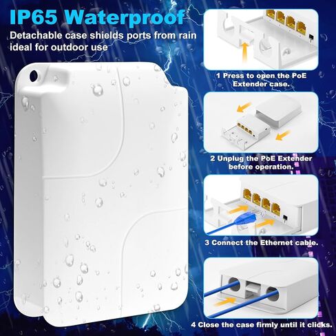 PoE Extender Gigabit, 4 Port PoE Repeater, One IEEE802.3af/at(Power-in) ,Three IEEE802.3af/at (Power-Out) for Ethernet/PoE Power AP, IP Camera, IP Telephone and Other Network equipments in Saudi Arabia