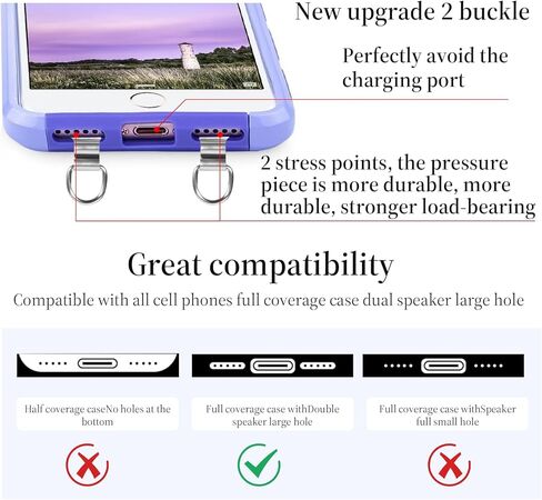 2 PCS TOTER TOTER TABER MOBILEPHONE SAFENT STRAP 2 Way Metal Double Head Head Head Patch Strap Siter Insert Remote Control Tether Lanyards بدون مادة لاصقة فقط للحالة ذات الثقوب المزدوجة in Saudi Arabia