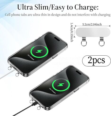 2 PCS TOTER TOTER TABER MOBILEPHONE SAFENT STRAP 2 Way Metal Double Head Head Head Patch Strap Siter Insert Remote Control Tether Lanyards بدون مادة لاصقة فقط للحالة ذات الثقوب المزدوجة in Saudi Arabia