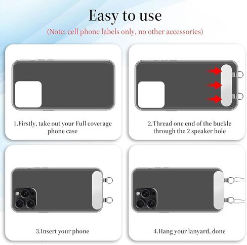 2 PCS TOTER TOTER TABER MOBILEPHONE SAFENT STRAP 2 Way Metal Double Head Head Head Patch Strap Siter Insert Remote Control Tether Lanyards بدون مادة لاصقة فقط للحالة ذات الثقوب المزدوجة in Saudi Arabia