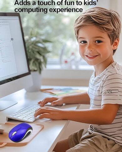 الماوس اللاسلكي صغير صغير لطيف جيب محمول سفر سفر USB صغيرة البصرية الفئران الصغيرة 3 أزرار 1000 نقطة في البوصة الماوس اللاسلكي للكمبيوتر الكمبيوتر المحمول كمبيوتر MacBook Kids Boy Boy Hands Mift (Purple) in Saudi Arabia