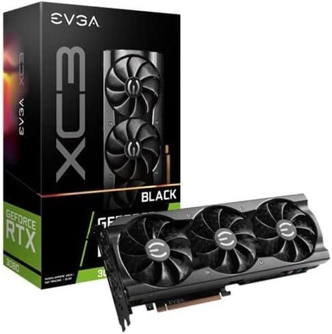 EVGA Geforce RTX 3080 XC3 ألعاب الفيديو الأسود ، 10G-P5-3881-KL ، 10GB GDDR6X ، ICX3 التبريد ، ARGB LED ، LHR (متجدد) in Saudi Arabia