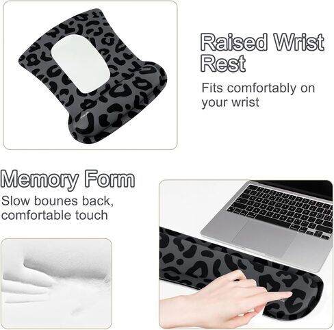 Mossoo Wrist Rest Prepond for Mouse Pad & Keyboard Set ، Mortonomic Large Leopard Lepard Desk Set & Coaster Set ، Mousepad & Pain Reservan in Saudi Arabia