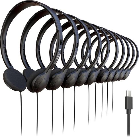 200 حزمة سلكية السلكية على الأذن مع موصل USB Type-C ، الأسود in Saudi Arabia