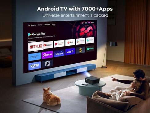 Projector 4K with Google TV ، Yaber K2S WiFi 6 Bluetooth Projector ، Sound by JBL ، Dolby Audio ، Auto Focus & Keystone ، Native 1080p 4K Projector Outdoor Movie Projector مع تطبيقات Netflix 7000+ (متجددة) in Saudi Arabia
