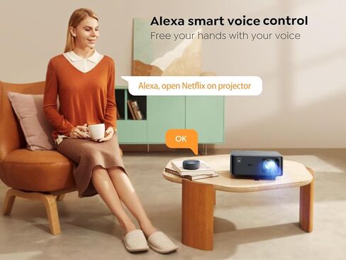 Projector 4K with Google TV ، Yaber K2S WiFi 6 Bluetooth Projector ، Sound by JBL ، Dolby Audio ، Auto Focus & Keystone ، Native 1080p 4K Projector Outdoor Movie Projector مع تطبيقات Netflix 7000+ (متجددة) in Saudi Arabia