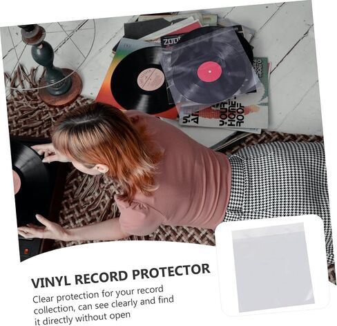 50pcs Vinyl Record Covers Protective Outer Sleeves for 12-inch Records Anti-Static for Albums and Disc Storage in Saudi Arabia